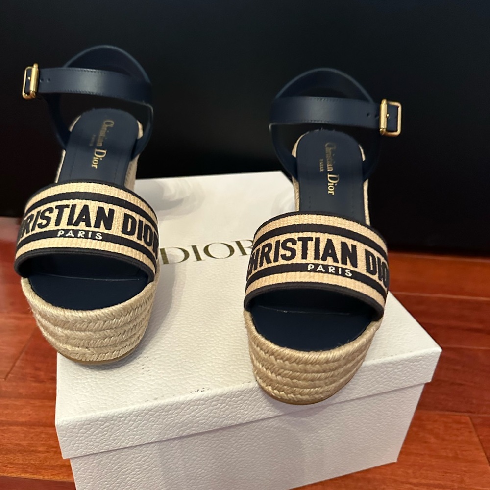 Dior Women's navy and Tan Espadrilles